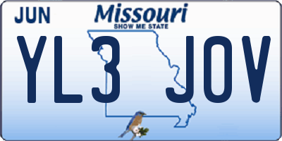 MO license plate YL3J0V