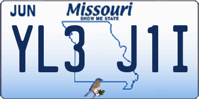 MO license plate YL3J1I