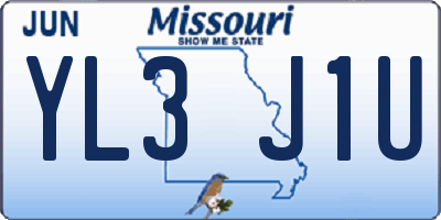 MO license plate YL3J1U