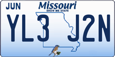 MO license plate YL3J2N