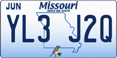 MO license plate YL3J2Q