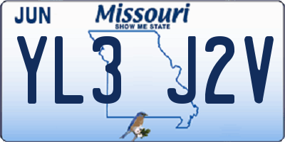 MO license plate YL3J2V