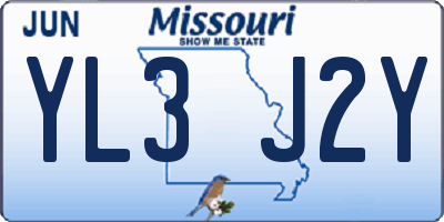 MO license plate YL3J2Y