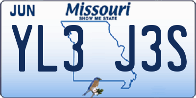 MO license plate YL3J3S