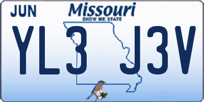 MO license plate YL3J3V
