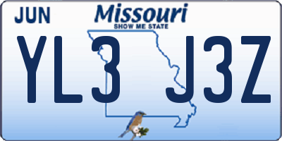 MO license plate YL3J3Z