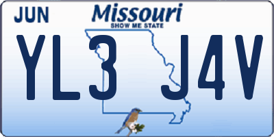 MO license plate YL3J4V