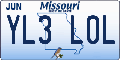 MO license plate YL3L0L