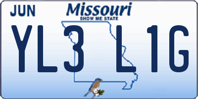 MO license plate YL3L1G