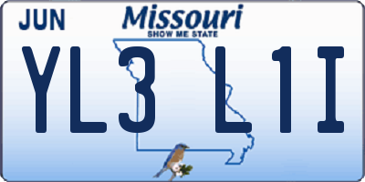 MO license plate YL3L1I