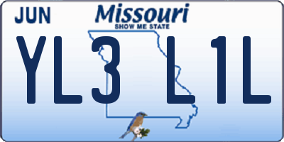 MO license plate YL3L1L