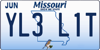 MO license plate YL3L1T