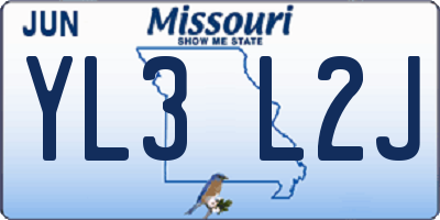 MO license plate YL3L2J