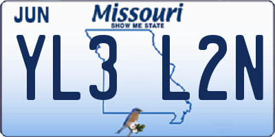 MO license plate YL3L2N