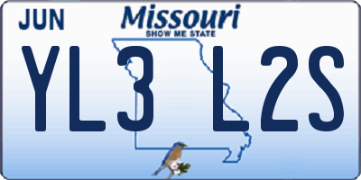 MO license plate YL3L2S