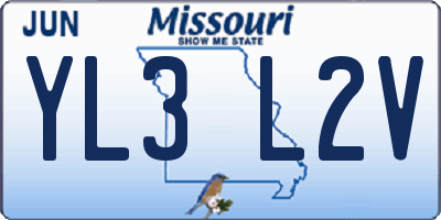 MO license plate YL3L2V