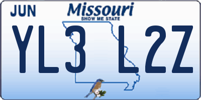 MO license plate YL3L2Z