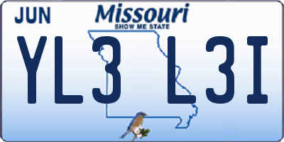 MO license plate YL3L3I