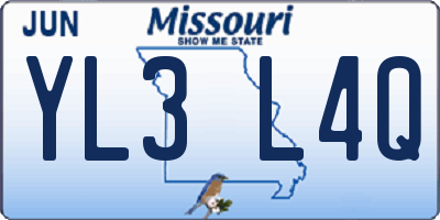 MO license plate YL3L4Q