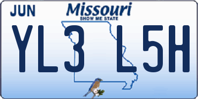 MO license plate YL3L5H