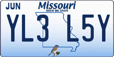 MO license plate YL3L5Y