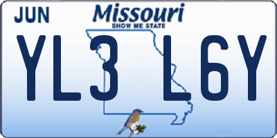 MO license plate YL3L6Y