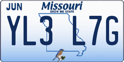 MO license plate YL3L7G