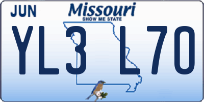 MO license plate YL3L7O