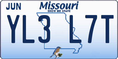 MO license plate YL3L7T