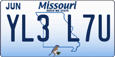 MO license plate YL3L7U