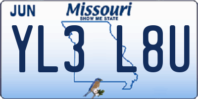 MO license plate YL3L8U