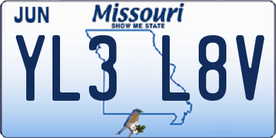 MO license plate YL3L8V