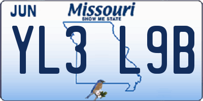 MO license plate YL3L9B