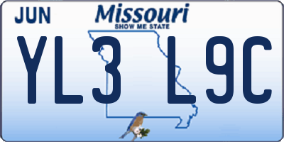 MO license plate YL3L9C