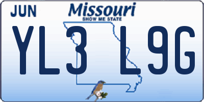 MO license plate YL3L9G