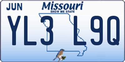 MO license plate YL3L9Q