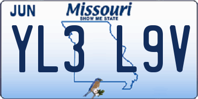 MO license plate YL3L9V