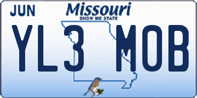 MO license plate YL3M0B