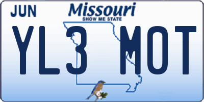 MO license plate YL3M0T