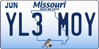 MO license plate YL3M0Y