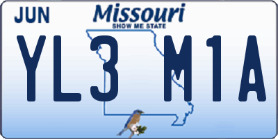 MO license plate YL3M1A