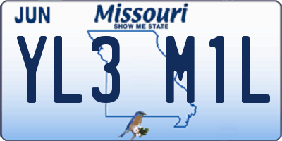 MO license plate YL3M1L