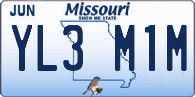 MO license plate YL3M1M
