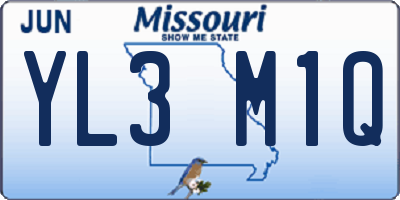 MO license plate YL3M1Q