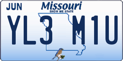 MO license plate YL3M1U