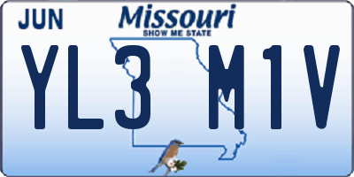 MO license plate YL3M1V