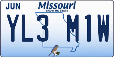 MO license plate YL3M1W