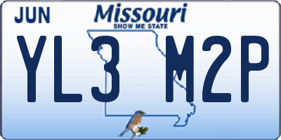 MO license plate YL3M2P