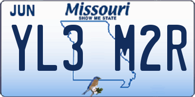 MO license plate YL3M2R