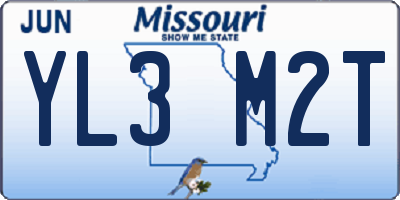 MO license plate YL3M2T